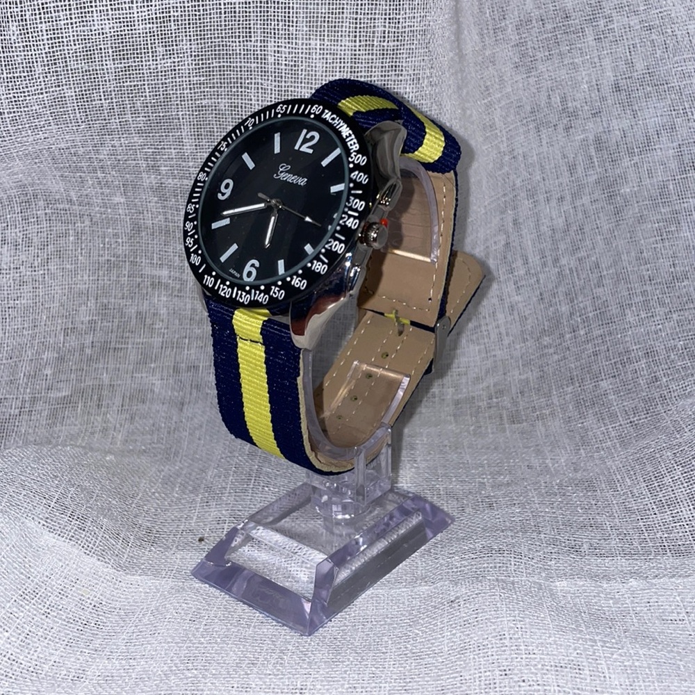 Blue-Yellow-Black Geneva Watch